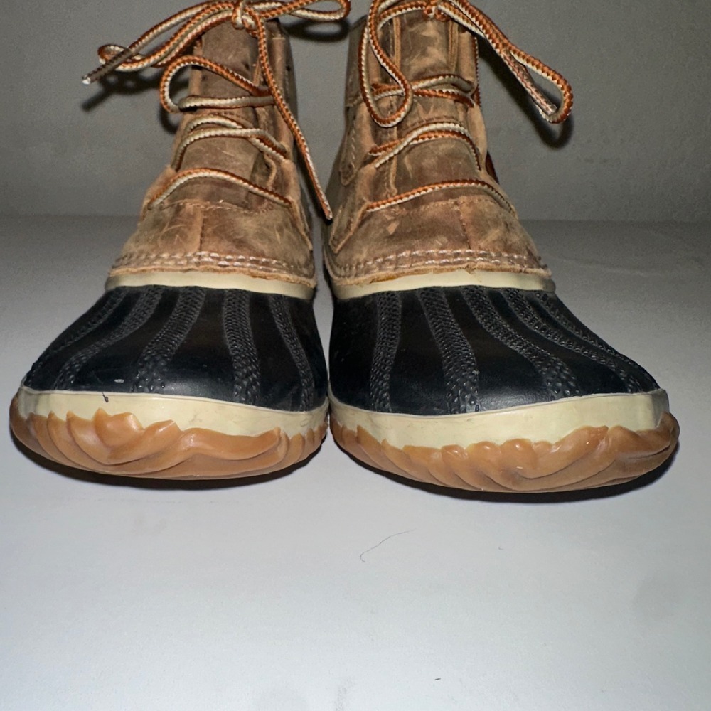 Sorel Out N About Brown Leather‎ Lace Up Ankle Duck Boots Women 8.5 Outdoor - Picture 8 of 9
